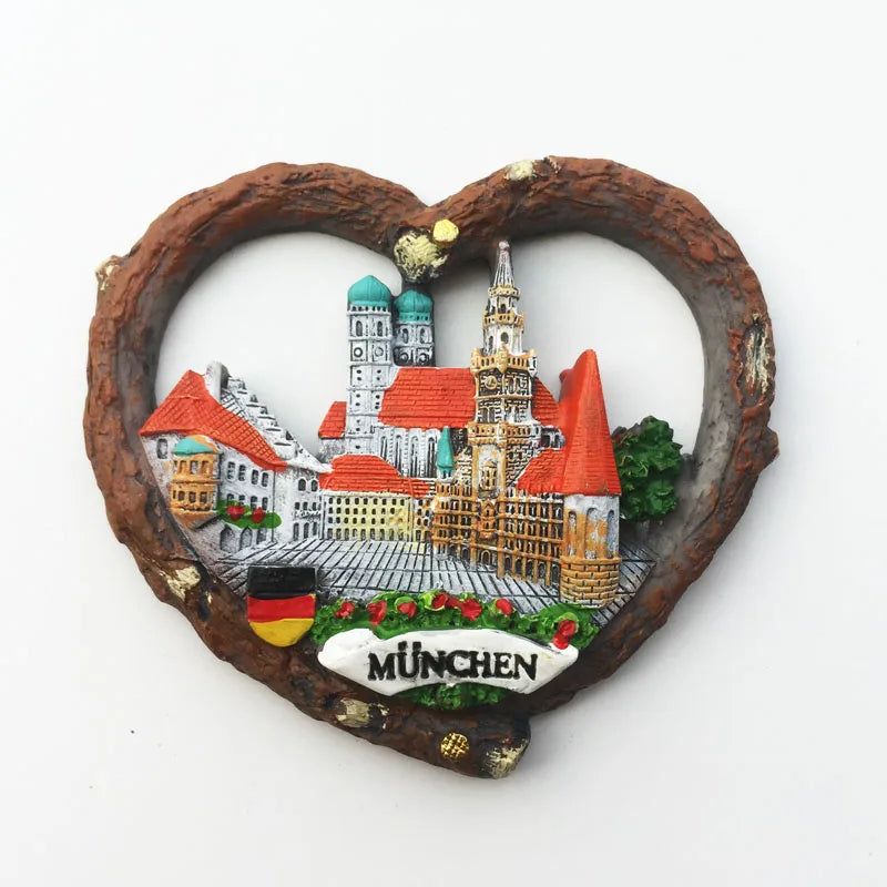 Germany Munchen 3D Fridge Magnets Tourism Souvenir Refrigerator Magnetic Sticker Collection Handicraft Gift