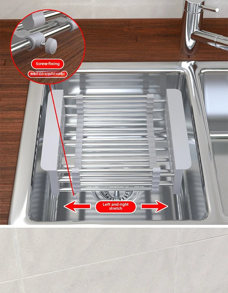 Kitchen sink retractable drainer sink drainer dish drainer basket Dish storage rack