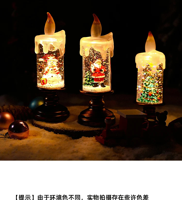 Christmas Decoration Desktop Ornaments Atmosphere Lighting Arrangement Candle Night Light Photo Props Christmas Gift