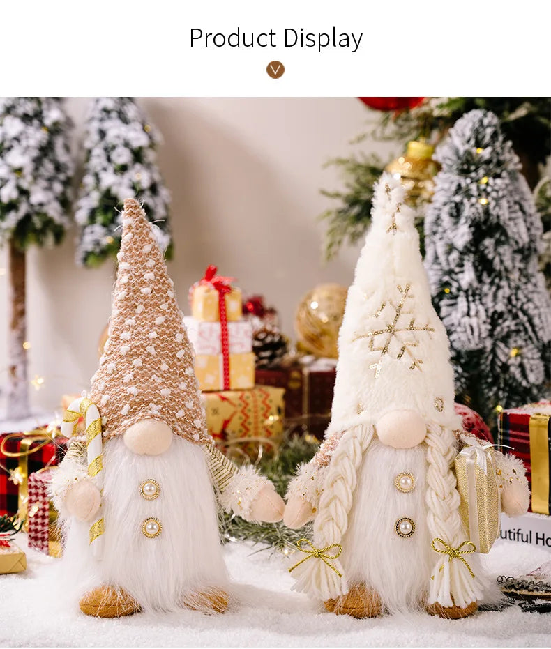 Glowing Gnome Christmas Faceless Doll 30cm Tree Decorations 2025 Night Light Xmas Gift Navidad 2023 New Year Home Decor