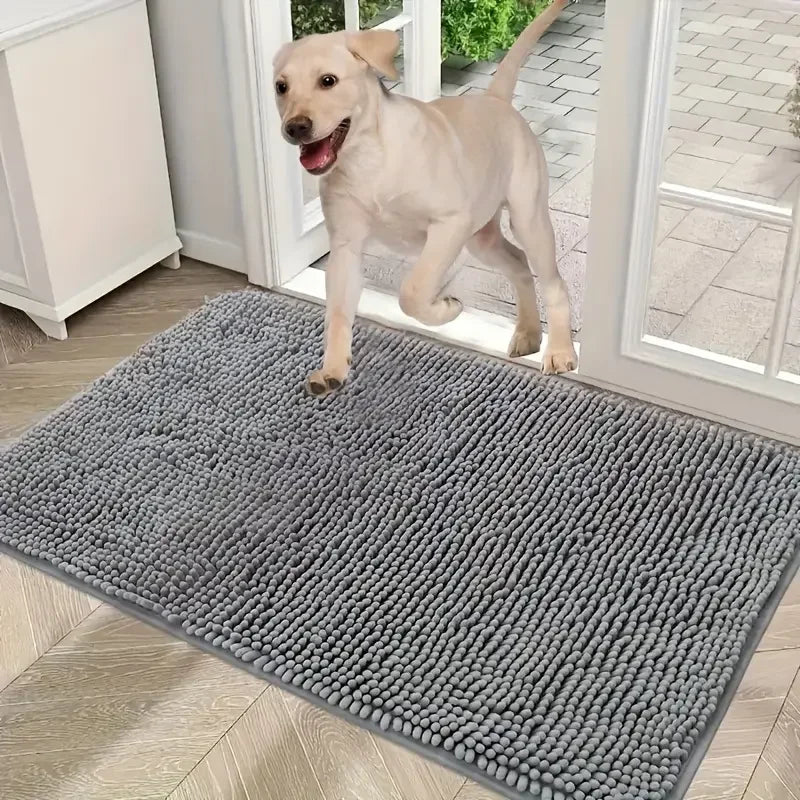 Dog Door Mat Dog Mud Mat For Muddy Paws Absorbs Moisture And Dirt Absorbent Non-Slip Washable Mat Quick Dry Indoor Door Mat