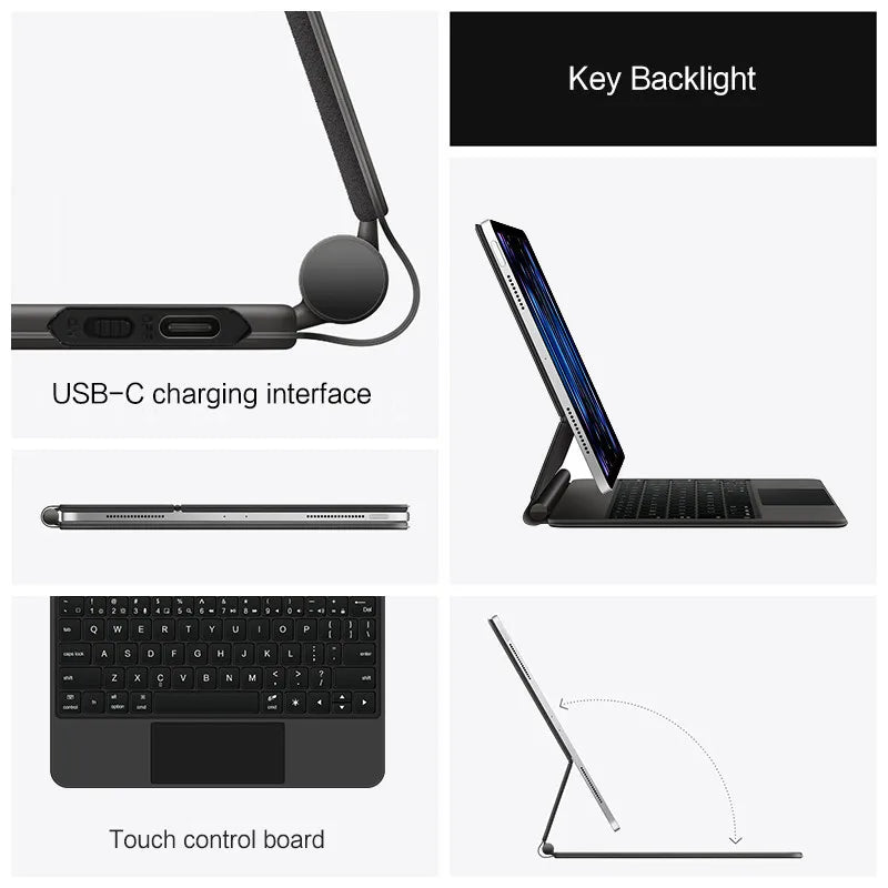 Magic Keyboard for iPad Pro 11 12.9 Air 4 Air 5 for iPad 10th Generation Pro 12.9 6th 5th 4th 3rd Gen Smart Cover Magnetic Case