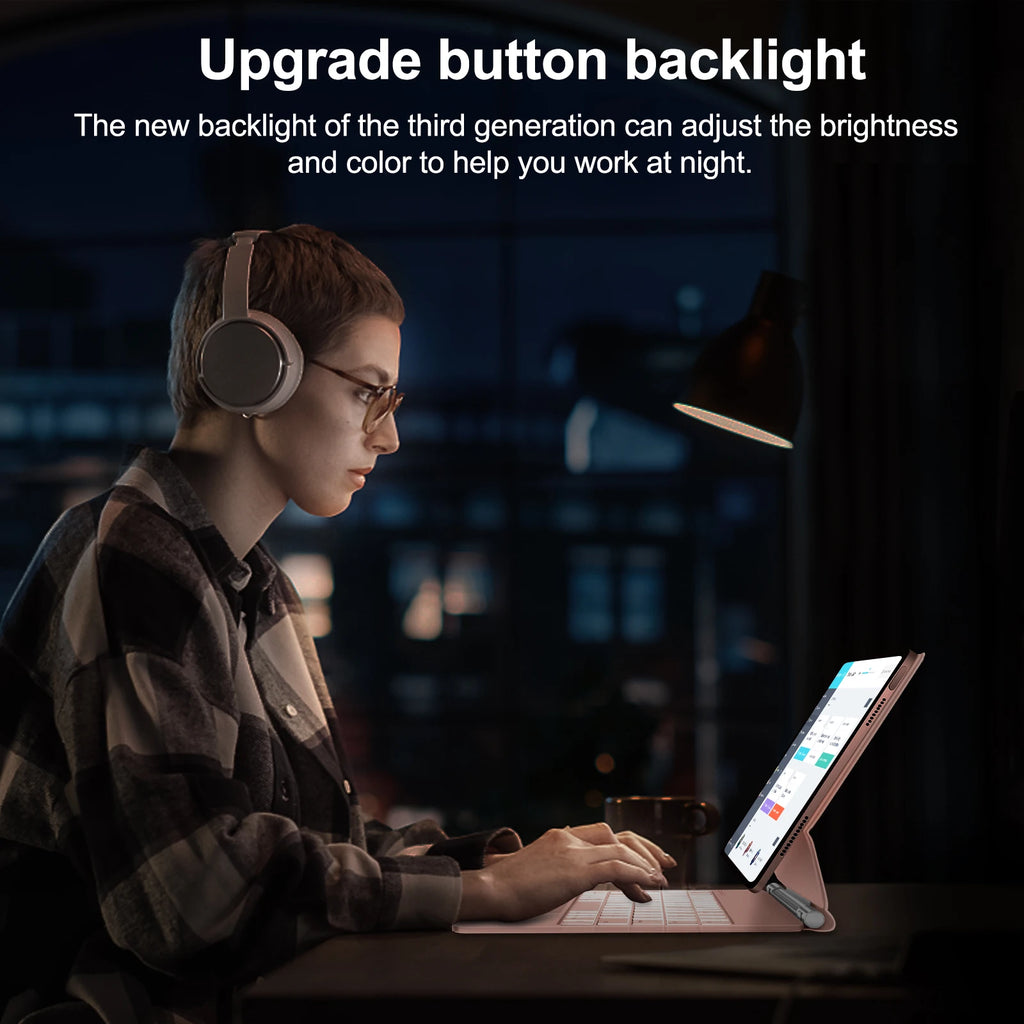 GOOJODOQ Magic Keyboard for iPad Pro 11 Inch 4th/3rd/2nd/1st Gen iPad Air 11 M2 M3 Air 4 Air 5 Floating Stand Bluetooth Keyboard