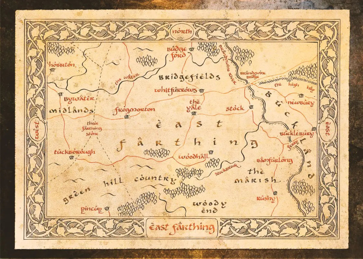 Vintage Middle-Earth Maps Map Canvas Painting Retro Middle-earth Map Canvas Abstract  Wall  Art  Picture Living Room  Art Decor