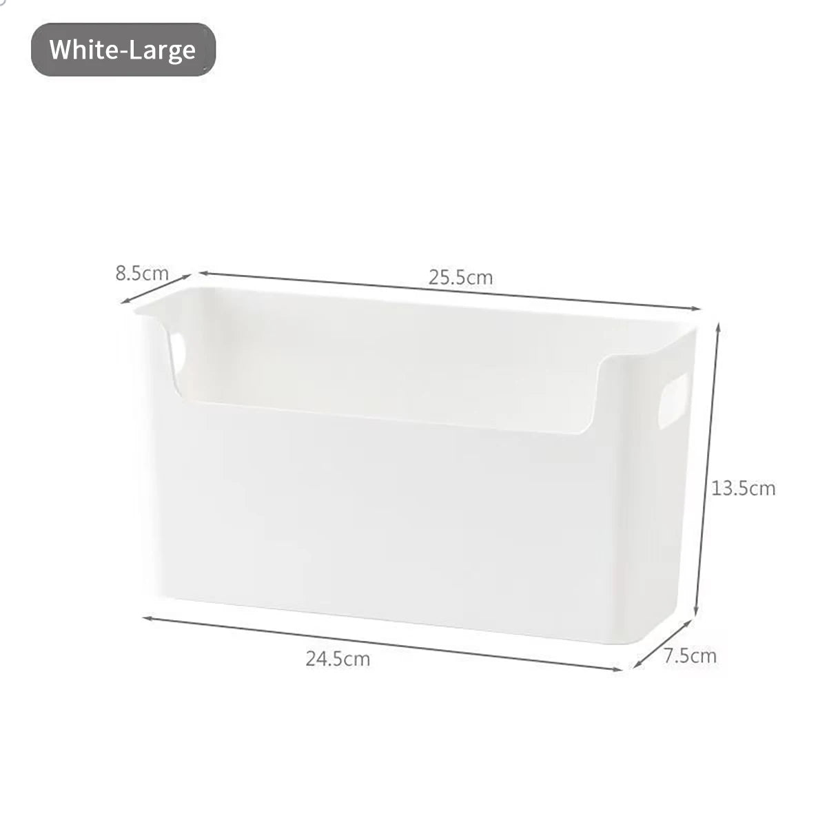 Minimalist White PP Wall-Mounted Storage Box - Self-Adhesive Cabinet Door Organizer for Kitchen, Space Saving Design (No Tools）