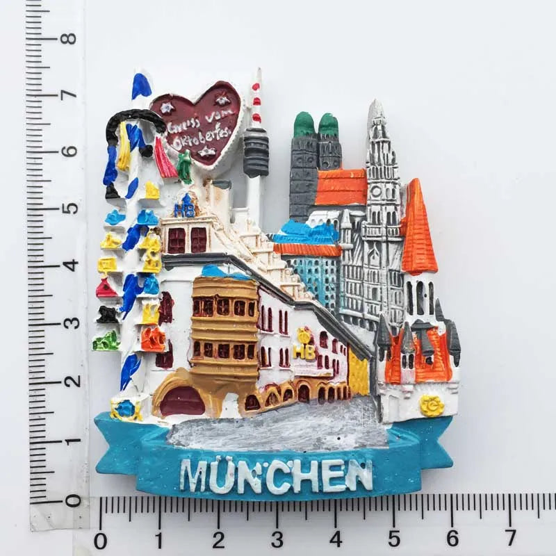 Germany Munchen 3D Fridge Magnets Tourism Souvenir Refrigerator Magnetic Sticker Collection Handicraft Gift