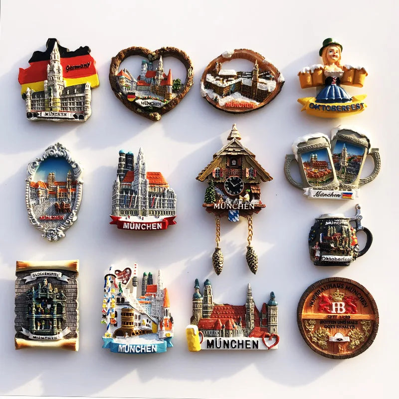 Germany Munchen 3D Fridge Magnets Tourism Souvenir Refrigerator Magnetic Sticker Collection Handicraft Gift