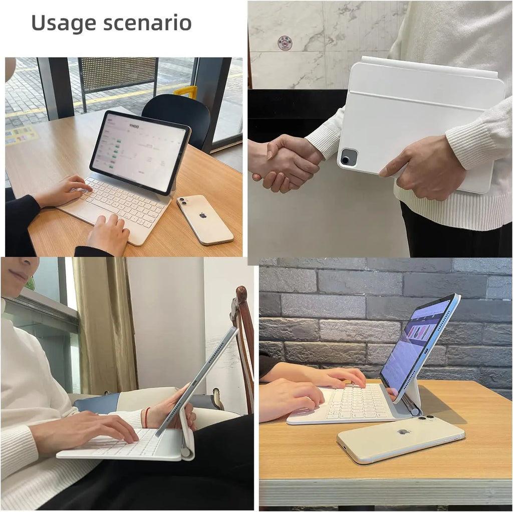 GOOJODOQ Magic Keyboard for iPad Pro 11 Inch 4th/3rd/2nd/1st Gen iPad Air 11 M2 M3 Air 4 Air 5 Floating Stand Bluetooth Keyboard