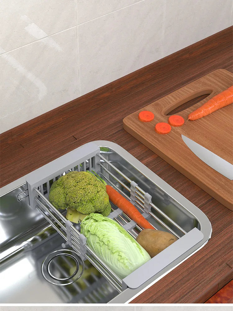 Kitchen sink retractable drainer sink drainer dish drainer basket Dish storage rack