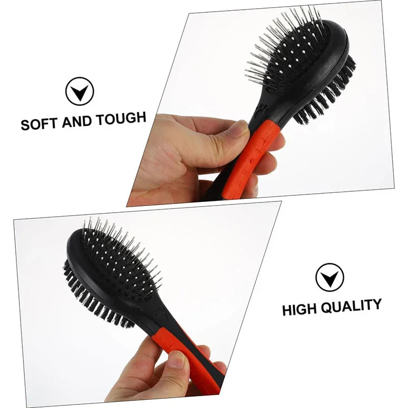 Double Sided Dog Brush Two Sided Pin Bristle Pet Brush Pet Hair Comb Dense Bristle Brush Deshedding Dog Brush Dog Pin Brush