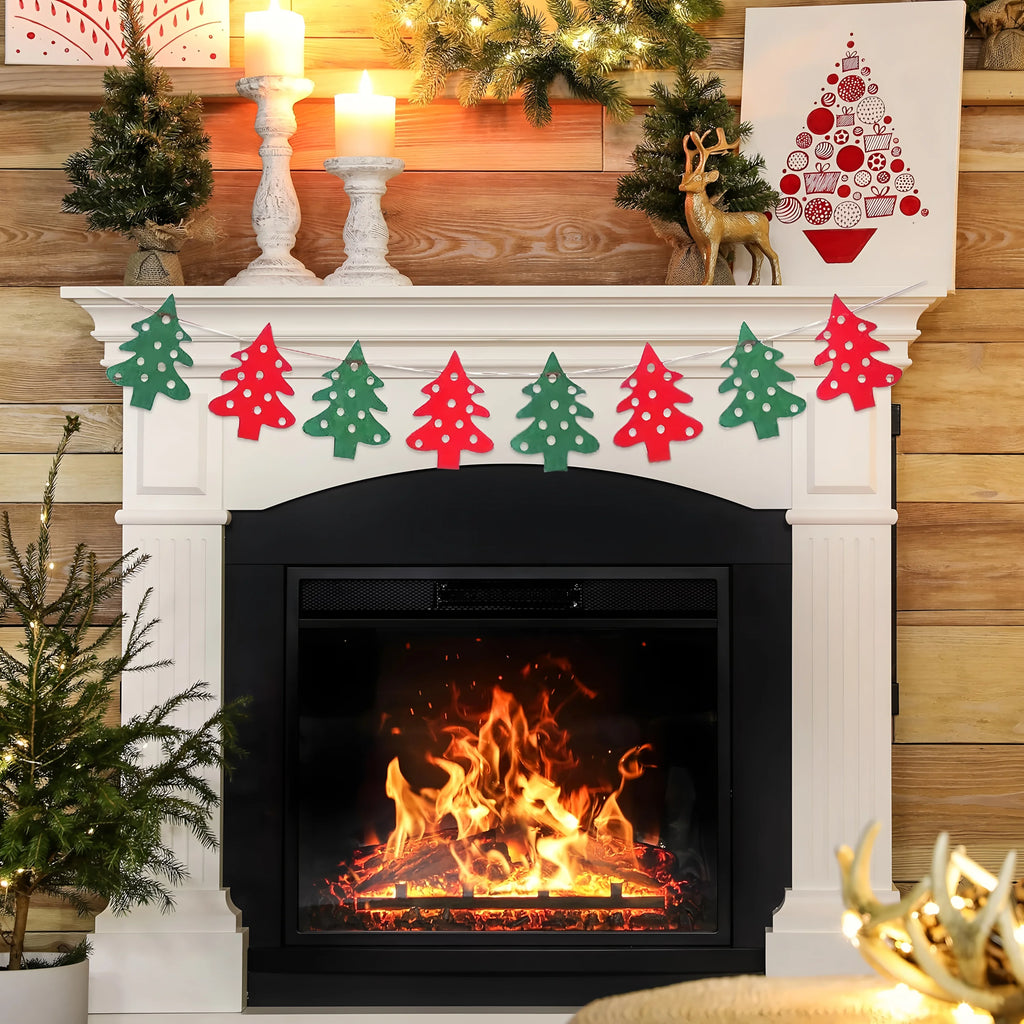 A set of Christmas decorations, flags, home decoration, holiday party supplies, 8 pieces of felt cloth, tree flags.