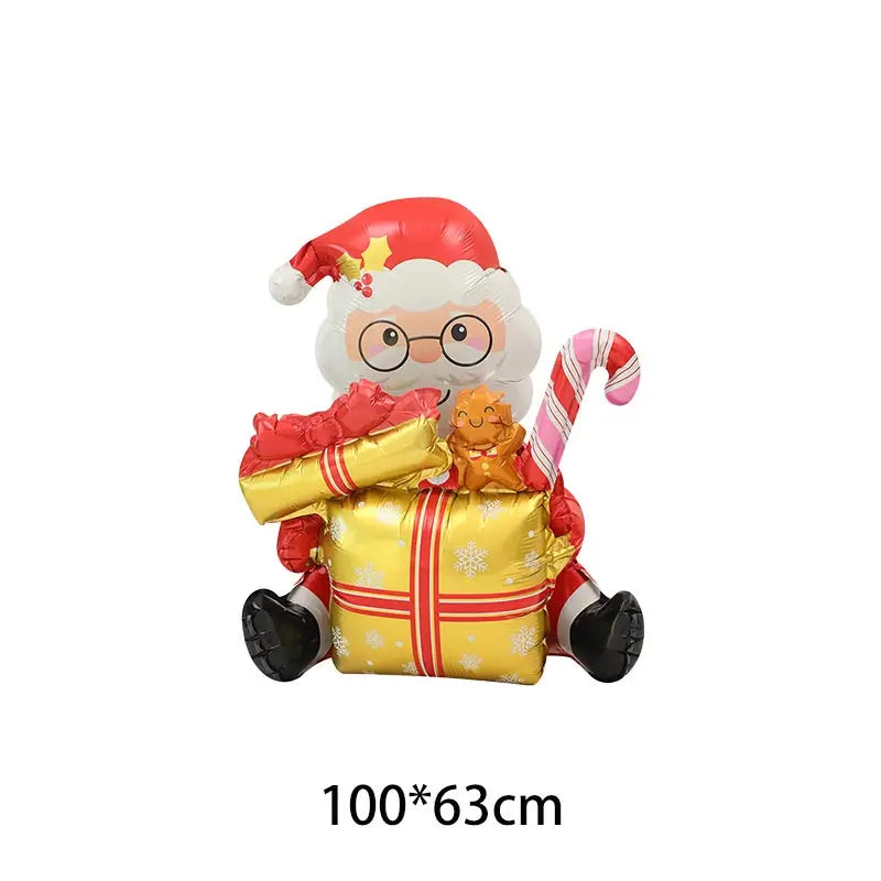 Christmas Decoration Balloons Santa Claus Snowman Aluminum Foil Letter Balloon Banner Merry Christmas Theme Party Decor Supplies
