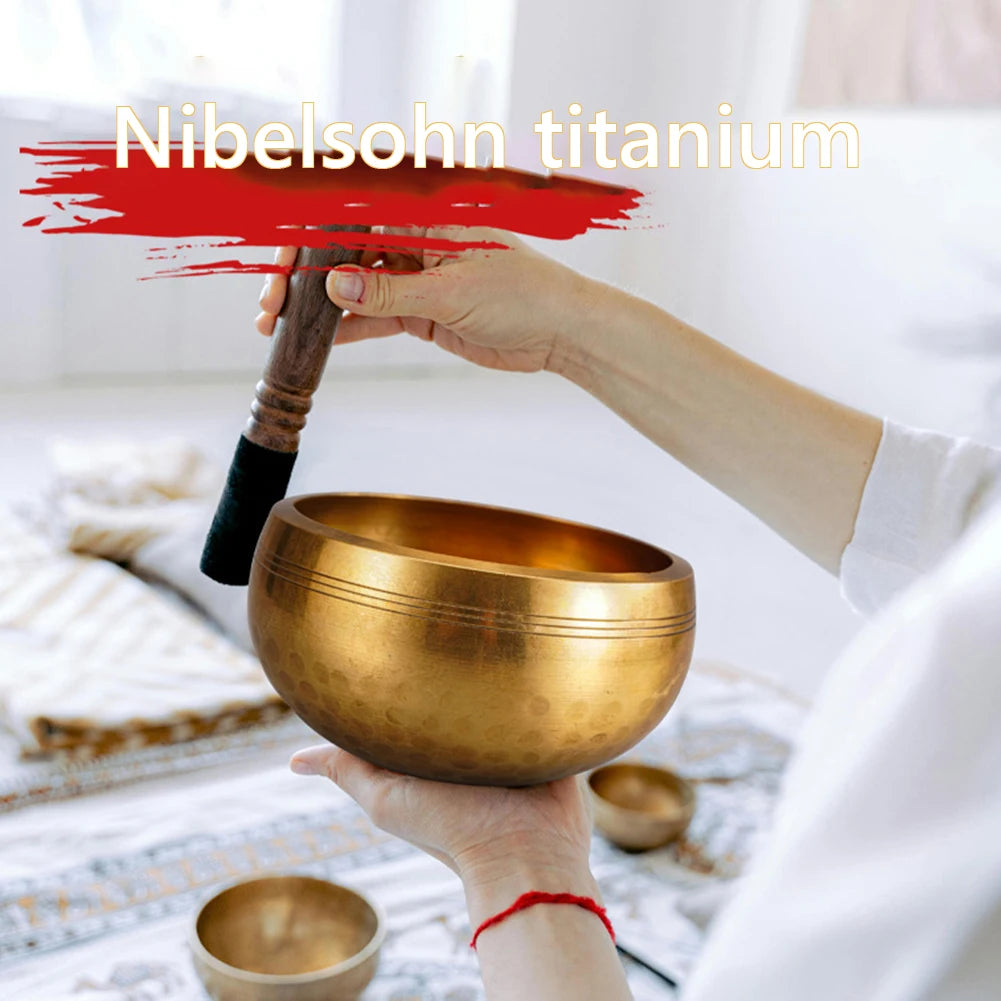Tibetan Singing Bowl Set Meditation Singing Bowl Yoga Meditation Chanting Bowl for Yoga Chakra Healing Mindfulness Stress Relief
