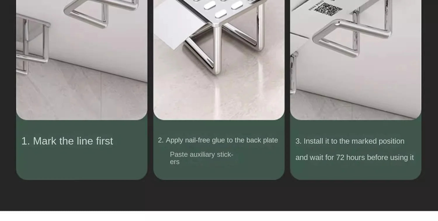 Kitchen Non Perforated Stainless Steel Storage Rack, Wall Mounted Pot Cover Rack, Cabinet Bottom Cutting Board Storage Rack
