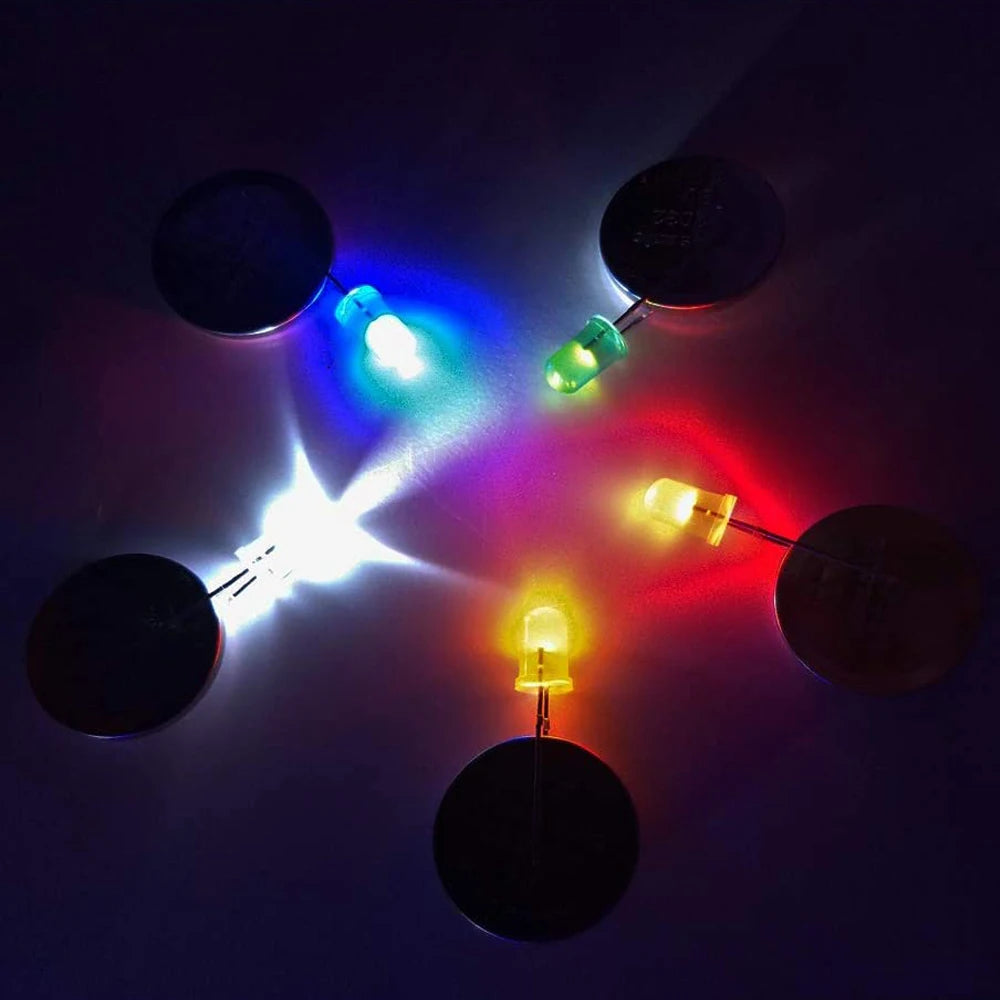 100PCS/lot  3mm 5mm F3 F5 Round LED Ultra Bright White Green Yellow Blue White Red Light Emitting Diode For Diy Kit