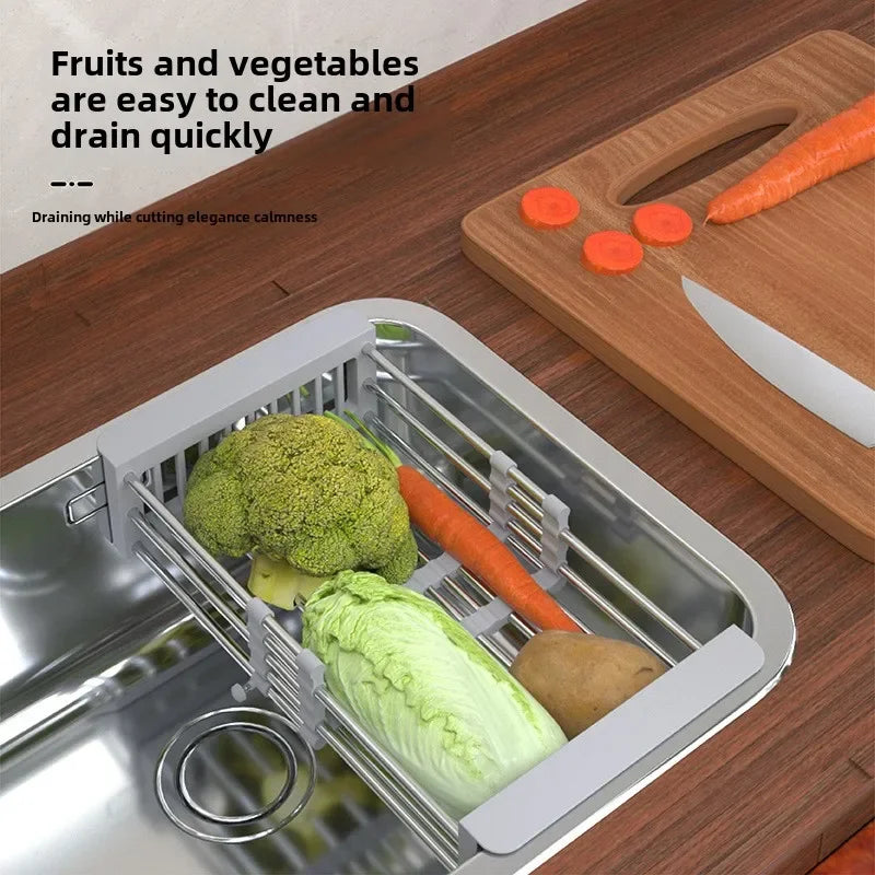 Kitchen sink retractable drainer sink drainer dish drainer basket Dish storage rack