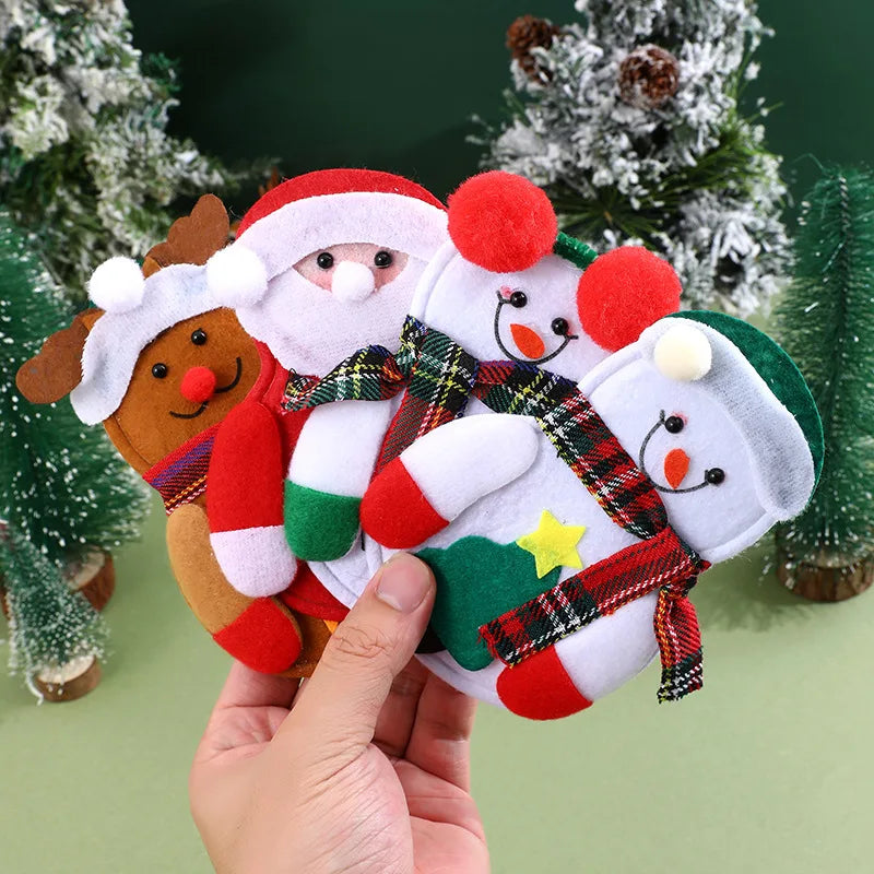 Pocket Christmas Cutlery Holder Santa Claus Knife Fork Christmas Tableware Wine Bottle Sleeves Cover Bag For Home Xmas Supplies