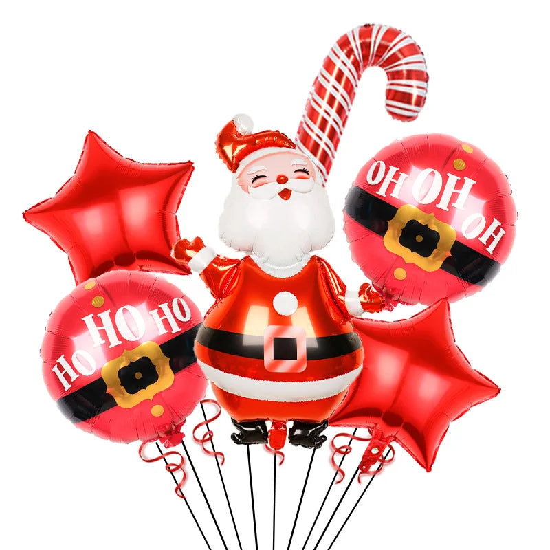 Christmas Decoration Balloons Santa Claus Snowman Aluminum Foil Letter Balloon Banner Merry Christmas Theme Party Decor Supplies