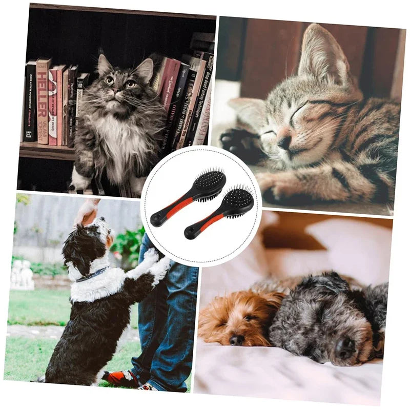 Double Sided Dog Brush Two Sided Pin Bristle Pet Brush Pet Hair Comb Dense Bristle Brush Deshedding Dog Brush Dog Pin Brush