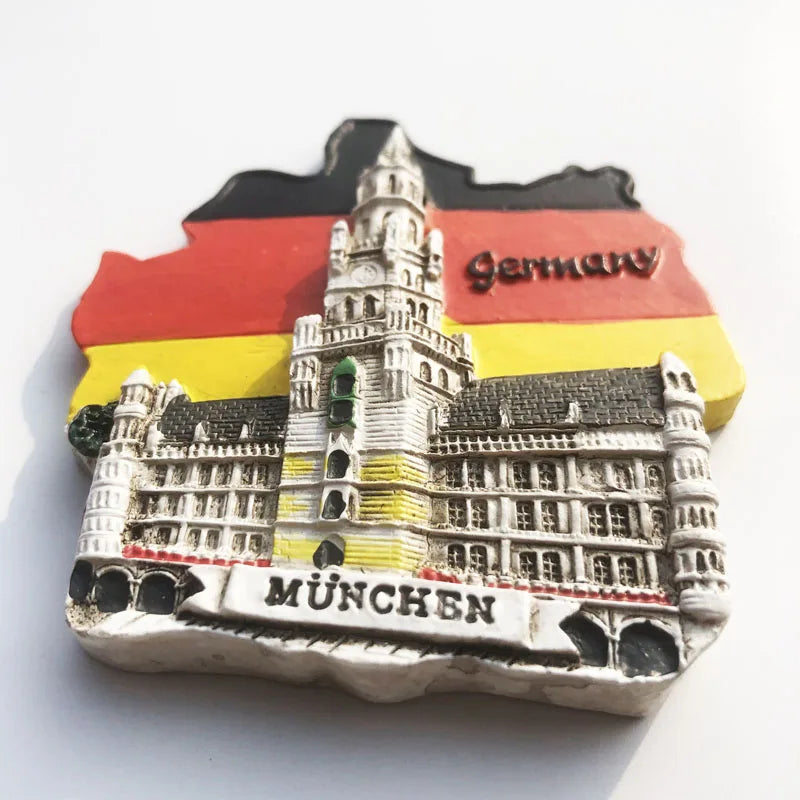 Germany Munchen 3D Fridge Magnets Tourism Souvenir Refrigerator Magnetic Sticker Collection Handicraft Gift