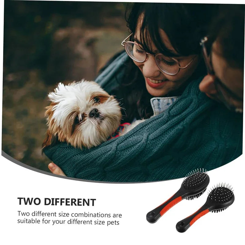 Double Sided Dog Brush Two Sided Pin Bristle Pet Brush Pet Hair Comb Dense Bristle Brush Deshedding Dog Brush Dog Pin Brush