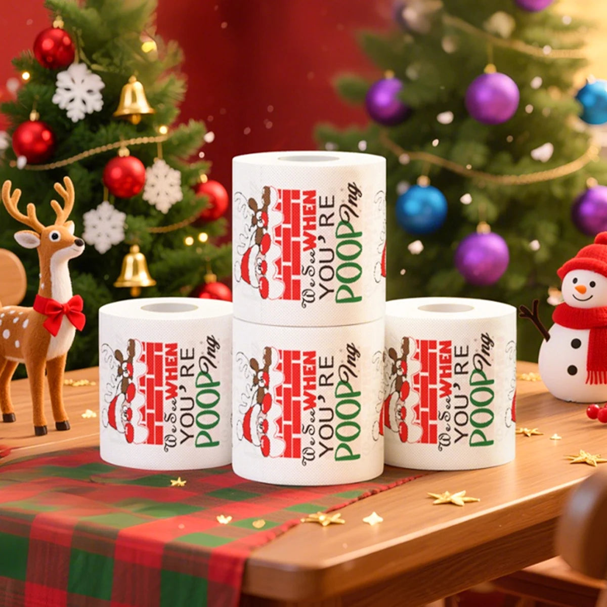 Christmas Santa Claus Bath Toilet Roll Paper Xmas Toilet Roll Paper Christmas Decor 2025 Xmas Tissue Roll Home New Year 2026