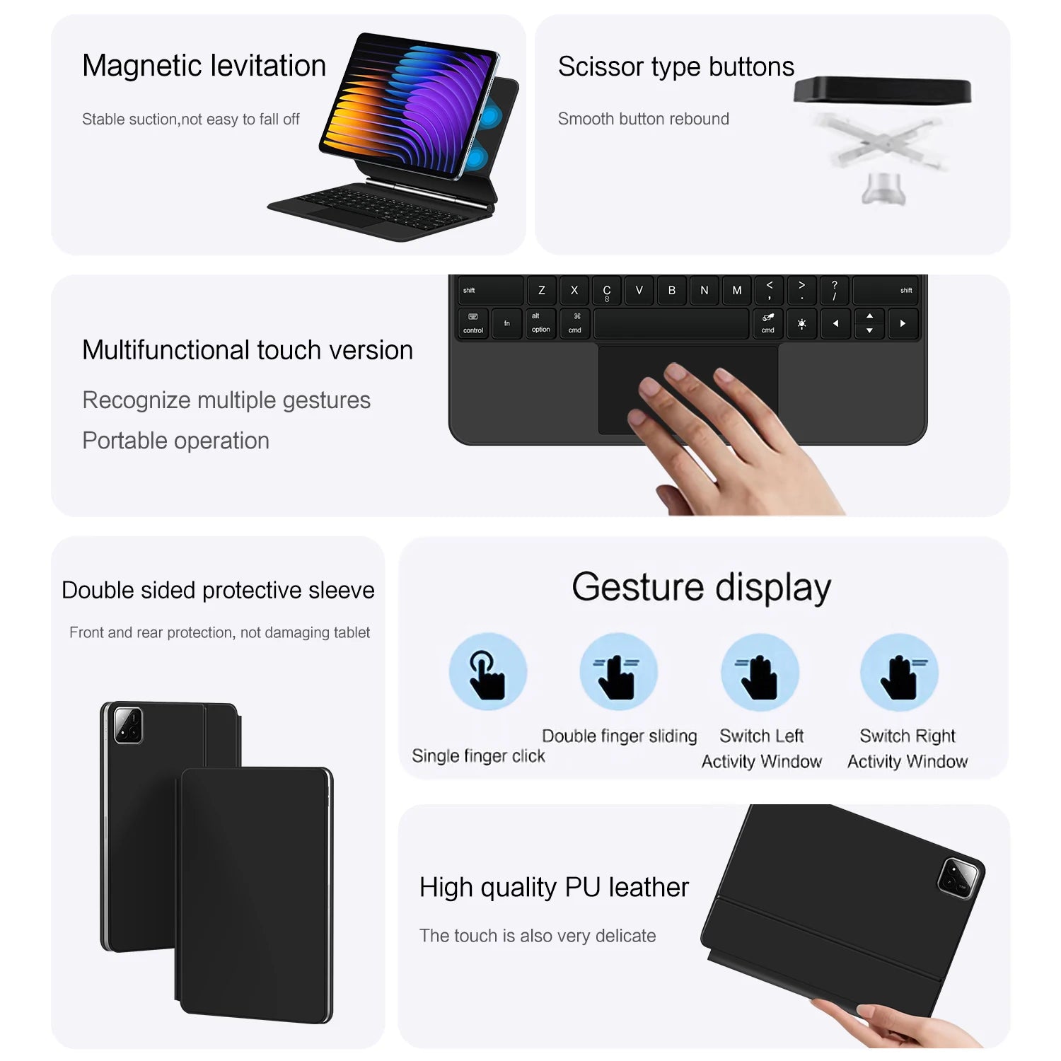 Magic Keyboard Folio For Xiaomi Pad 7 2024 Mi Pad 7 Pro 11.2" Tablet Smart Case Portuguese Spanish Korean French keyboard cover