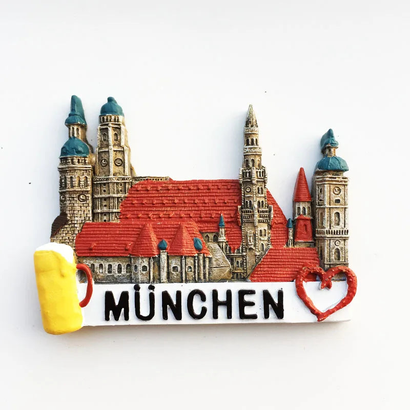 Germany Munchen 3D Fridge Magnets Tourism Souvenir Refrigerator Magnetic Sticker Collection Handicraft Gift