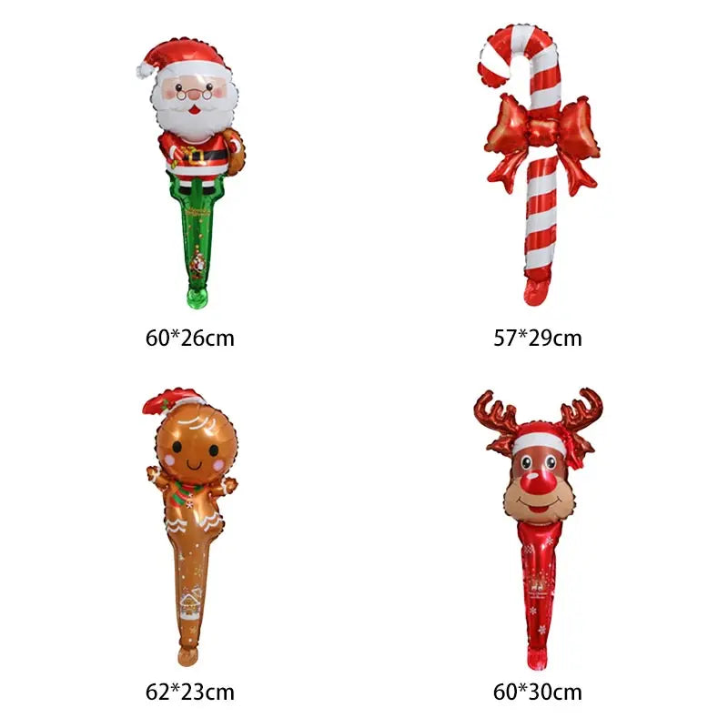 Christmas Decoration Balloons Santa Claus Snowman Aluminum Foil Letter Balloon Banner Merry Christmas Theme Party Decor Supplies