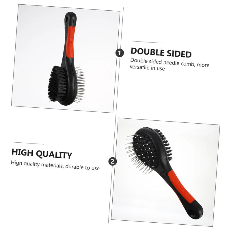 Double Sided Dog Brush Two Sided Pin Bristle Pet Brush Pet Hair Comb Dense Bristle Brush Deshedding Dog Brush Dog Pin Brush