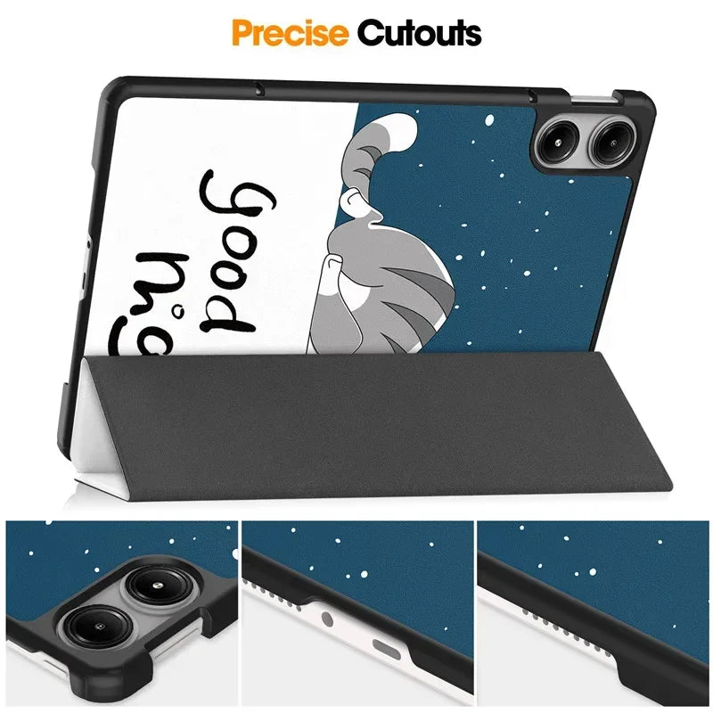 For Xiaomi Redmi Pad Pro 2024 Folding Flip Stand Case Funda for Red Mi Pad Pro 12.1 POCO Pad 12 1 Tablet Cover with Auto Sleep
