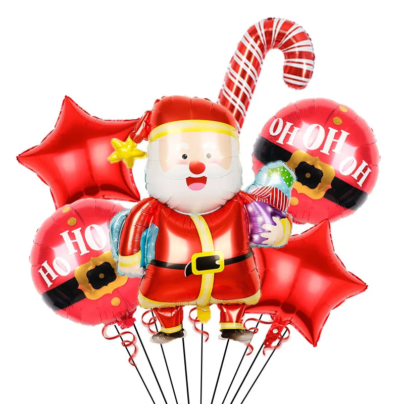 Christmas Decoration Balloons Santa Claus Snowman Aluminum Foil Letter Balloon Banner Merry Christmas Theme Party Decor Supplies
