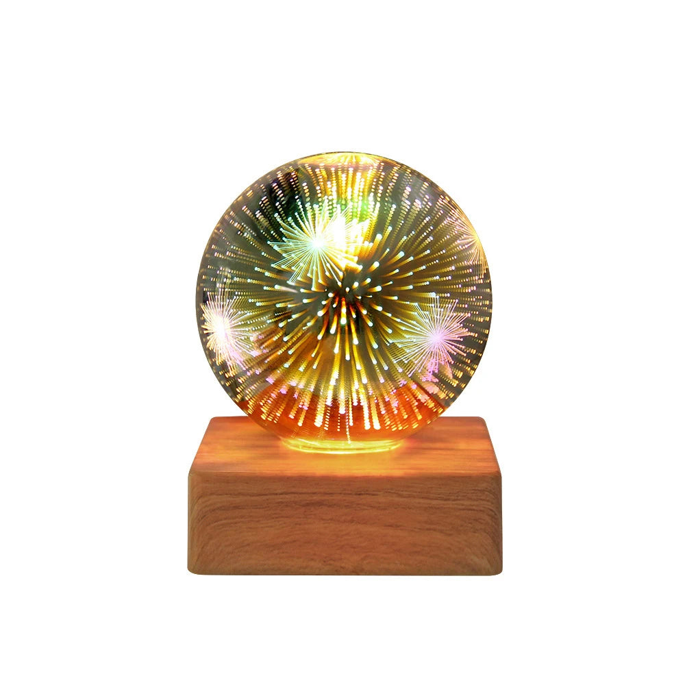 3D Crystal Ball Lamp Laser Engraved Galaxy Planet Moon Saturn LED Night Light Home Decor Valentine's Day Father's Day Gift
