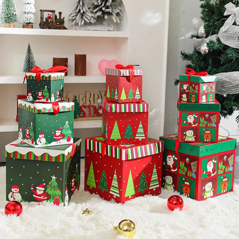 Christmas Gifts Box Christmas Snowman Packing Box Navidad Santa Claus Xmas Ornament New Year Christmas Party Decor Supplies