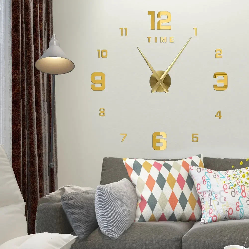 Luminous Decoration Digital Wall Clock Homes DIY Watches Frameless Decoration for Bedroom Families Living Room Stereo Led