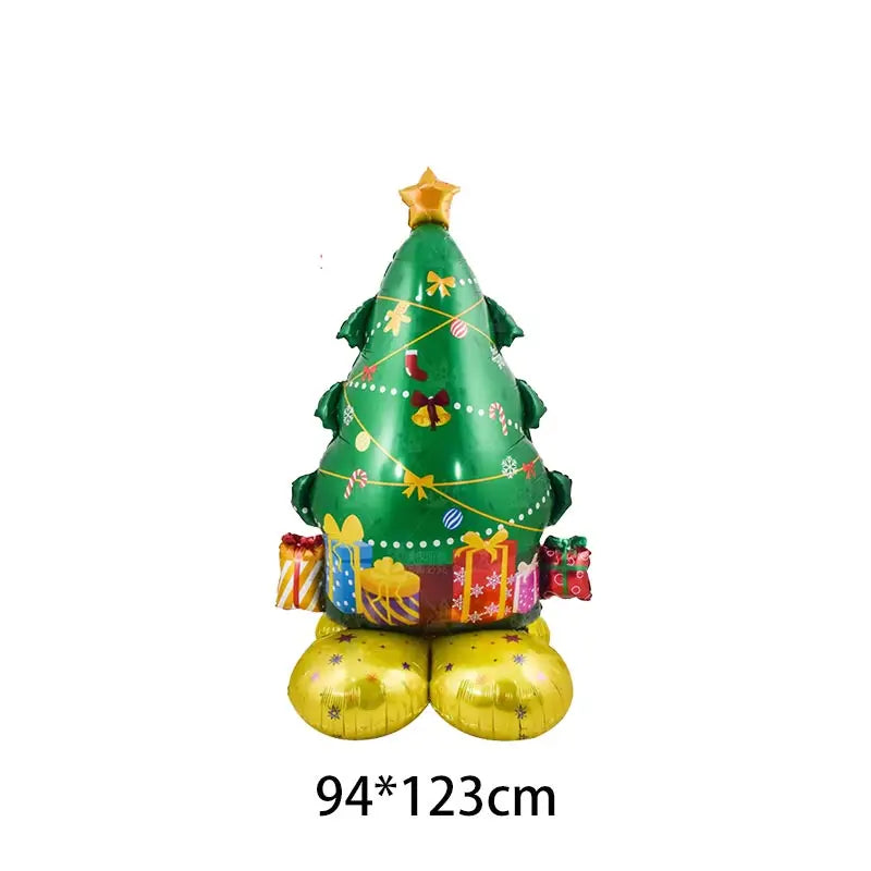 Christmas Decoration Balloons Santa Claus Snowman Aluminum Foil Letter Balloon Banner Merry Christmas Theme Party Decor Supplies