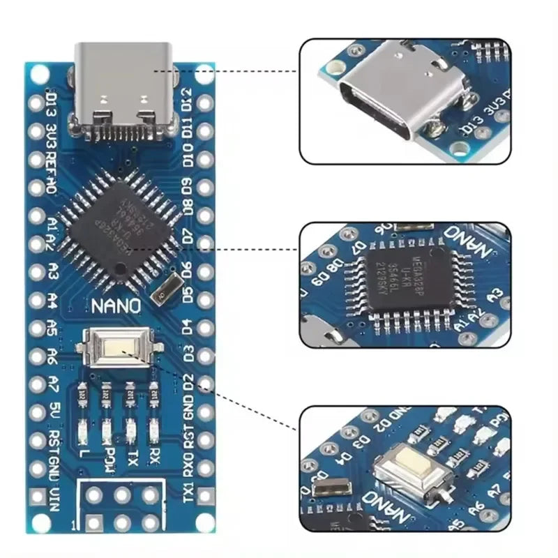 Nano 3.0 Type-C controller compatible with for Arduino nano CH340 USB driver with CABLE NANO V3.0 ATMEGA328P Type-C