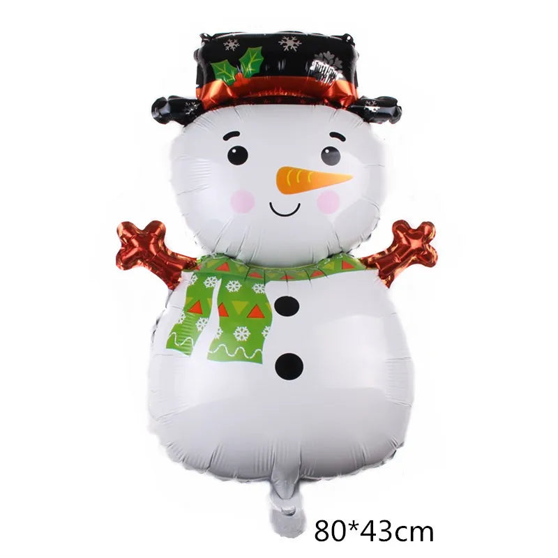 Christmas Decoration Balloons Santa Claus Snowman Aluminum Foil Letter Balloon Banner Merry Christmas Theme Party Decor Supplies