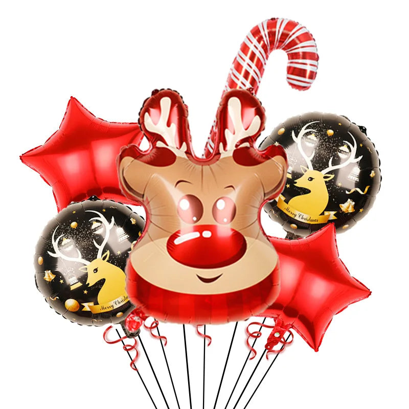 Christmas Decoration Balloons Santa Claus Snowman Aluminum Foil Letter Balloon Banner Merry Christmas Theme Party Decor Supplies