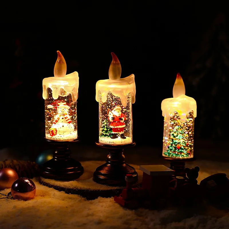 Christmas Decoration Desktop Ornaments Atmosphere Lighting Arrangement Candle Night Light Photo Props Christmas Gift
