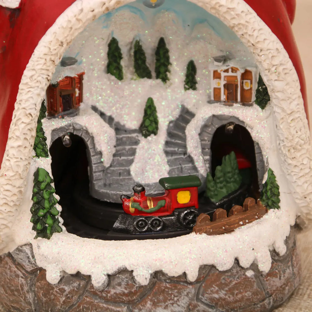 Christmas Resin Rotating Decorations LED Lights Multifunctional Old Man Music Box Christmas Gift Ornaments Kids Toy Dropshipping