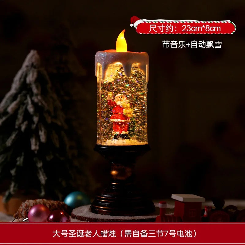 Christmas Decoration Desktop Ornaments Atmosphere Lighting Arrangement Candle Night Light Photo Props Christmas Gift