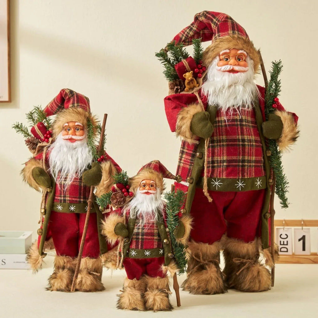 1pc Santa Claus Christmas Ornament - 12.6 inch Plastic Bird 3D Statue, Classic Holiday Decoration for Home and Kitchen, No Feath