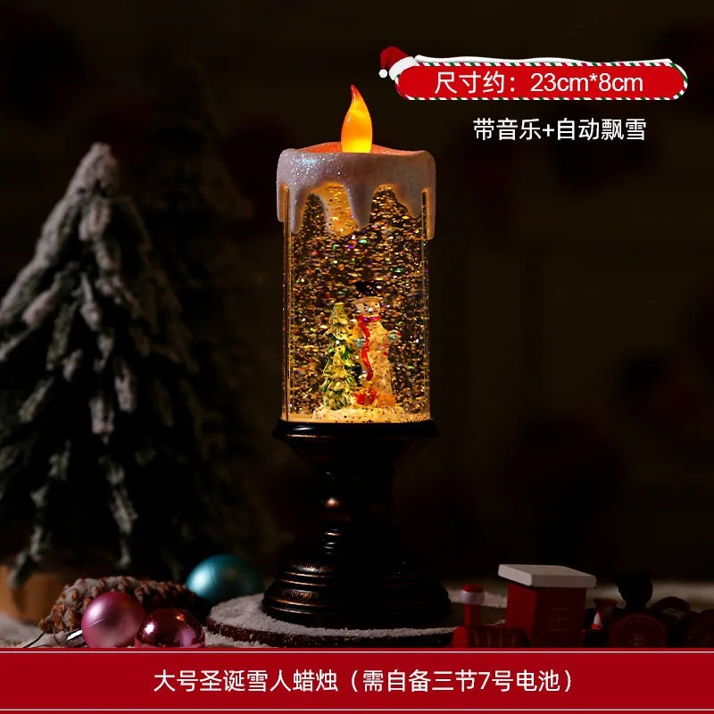 Christmas Decoration Desktop Ornaments Atmosphere Lighting Arrangement Candle Night Light Photo Props Christmas Gift