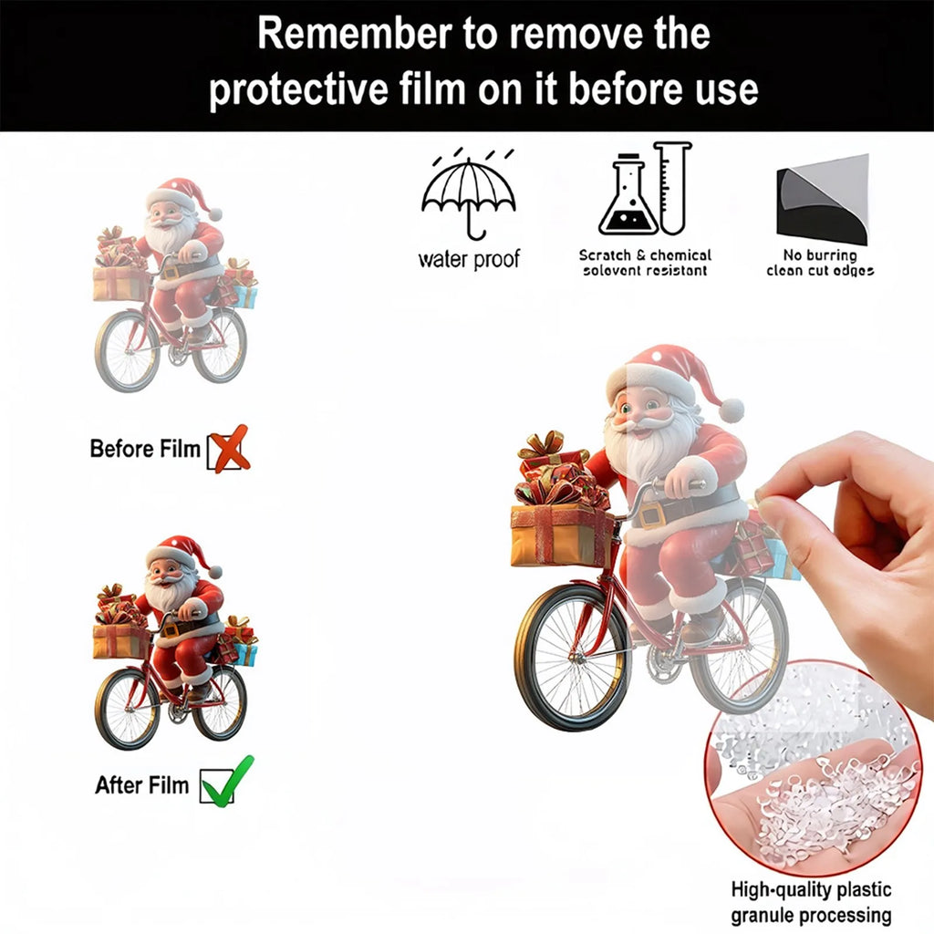 Christmas Tree Pendant Acrylic 2D Cartoon Santa Claus Snowman Festive Hanging Ornaments for Christmas Tree Decor Cute Cartoon