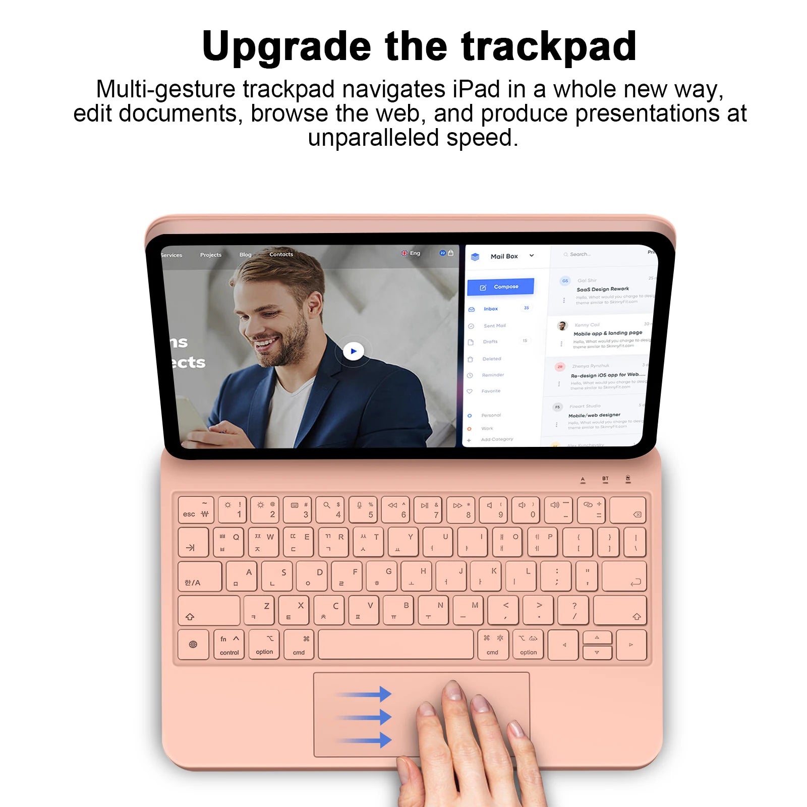 GOOJODOQ Magic Keyboard for iPad Pro 11 Inch 4th/3rd/2nd/1st Gen iPad Air 11 M2 M3 Air 4 Air 5 Floating Stand Bluetooth Keyboard