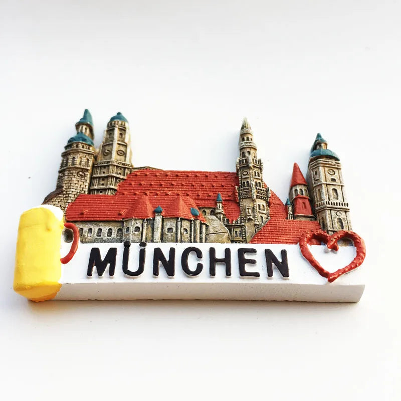 Germany Munchen 3D Fridge Magnets Tourism Souvenir Refrigerator Magnetic Sticker Collection Handicraft Gift