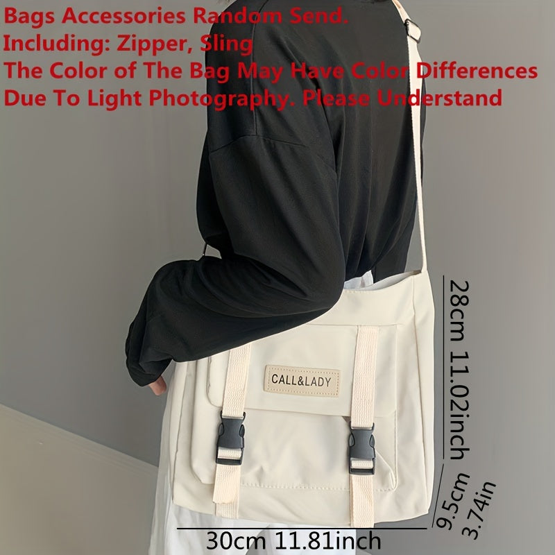 1pc Large Capacity Mens Nylon Messenger Bag - Durable & Spacious Shoulder Bag for Students & Professionals - Comfortable Strap, Ideal School or Work Bag