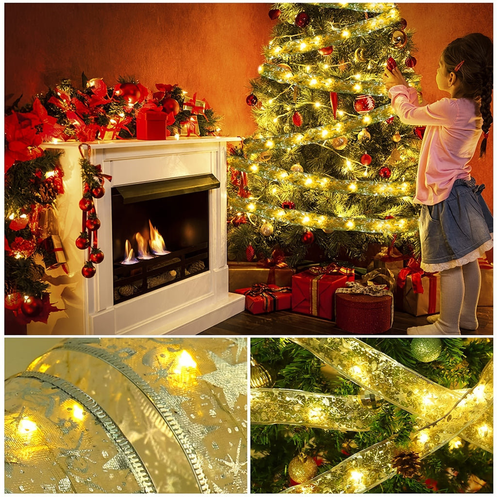 1pcled Ribbon Light Ribbon Ribbon Light String Christmas Tree Decoration Lights 2 Meters 20 Lights